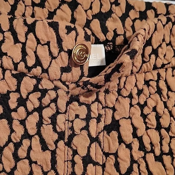 NWT Michael Michael Kors women's as textured pull-on pants in dark camel - Picture 7 of 10